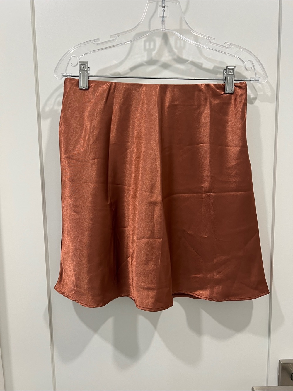 Forever 21 Satin A-Line Mini Skirt in Copper